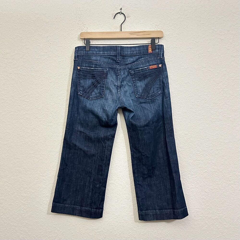 7 FOR ALL MANKIND Dojo Capri Jeans Blue Denim LR Straight *ALTERED*